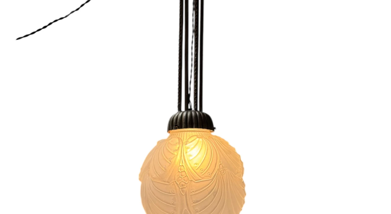 Art Deco Muller Frères Luneville Style Pendant Light, 1930s